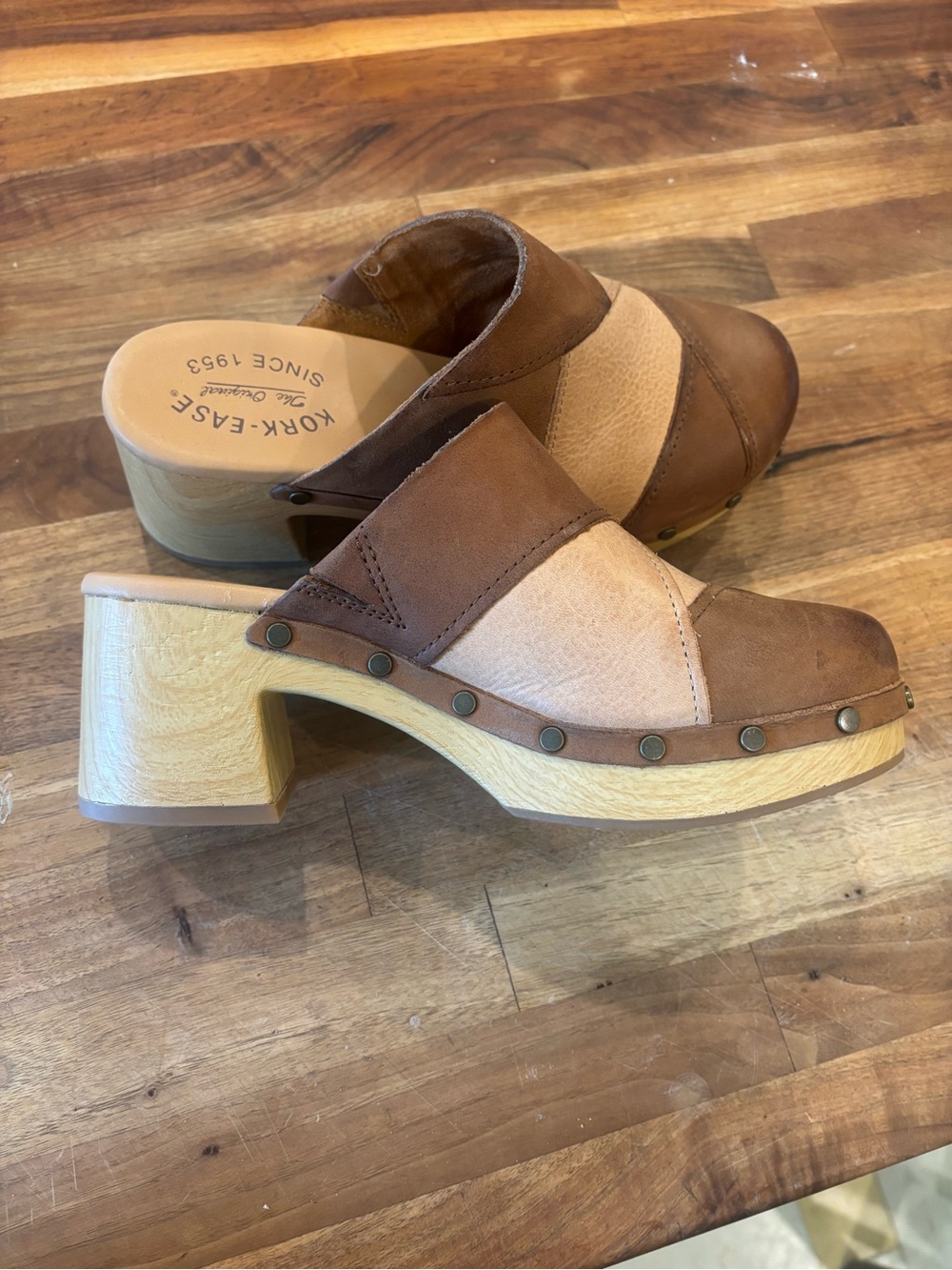 Kork-Ease Brown Suede Slip-On Clog Mules - Picture 9 of 14